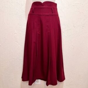 1940’s Vintage Inspired Drop Waist - Burgundy Skirt